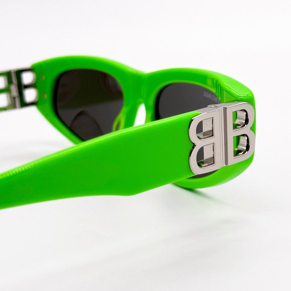 NEW BALENCIAGA BB0095S 009 OVAL GREEN GREY WOMEN SUNGLASSES BALENCIAGA - Picture 11 of 15